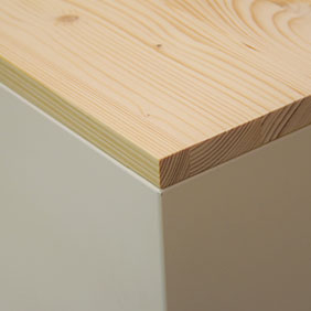 [9005] Topplaat vurenhout voor sokkels/zuilen/pilaren (200 x 200 mm, Geschuurd)