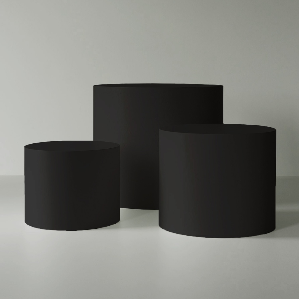 Zwart Gelakte Zuil Rond 