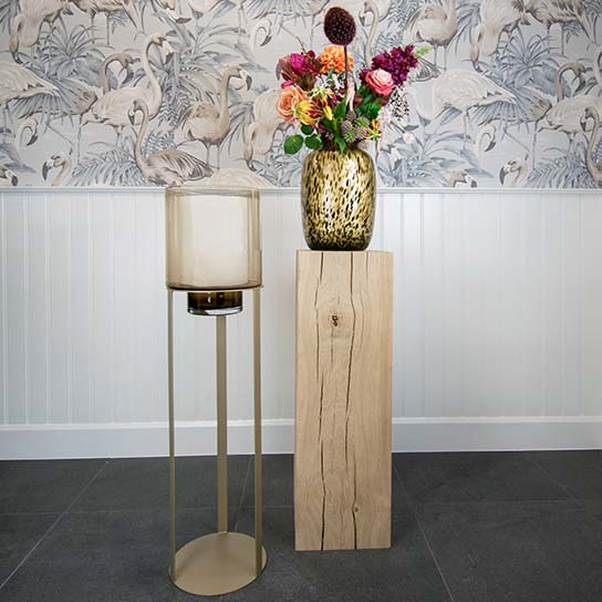 Eikenhout Zuil    Massief Eiken Boomstam